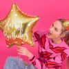 ballon anniversaire etoile or happy birthday