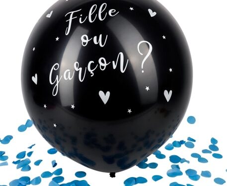 Ballon gender Reveal fille ou garcon bleu 79210