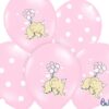 Ballons - Eléphants - Rose/Pois  -Lot de 6