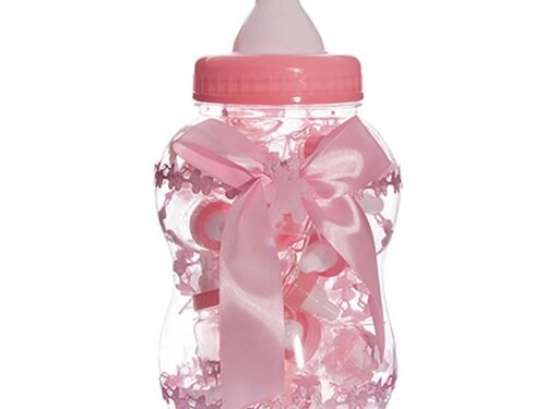 Biberon dragées rose