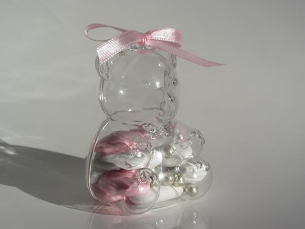 Contenant dragées ourson en plexi - dragées bapteme