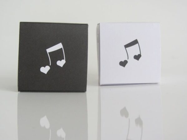 Boite à dragées musique cube - Blanc -Lot de 10