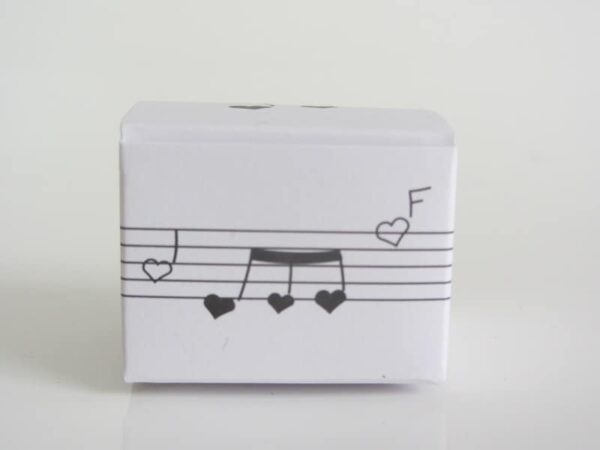 Boite à dragées musique cube - Blanc -Lot de 10