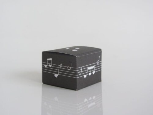 Boite à dragées musique cube - Noir - Lot de 10