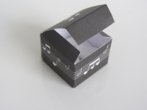 Boite à dragées musique cube - Noir - Lot de 10