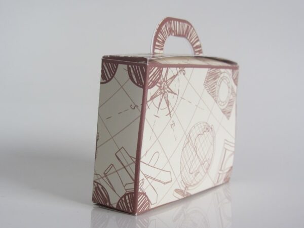 Boite à dragées valise - Thème voyage - Lot de 10