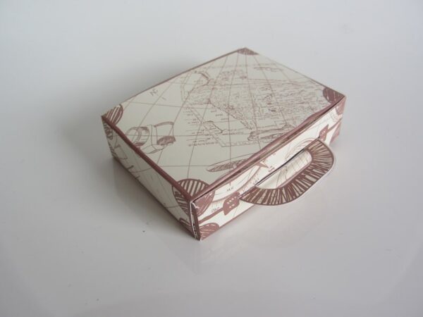 Boite à dragées valise - Thème voyage - Lot de 10