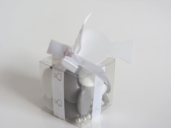 Boite à dragées cube -Transparent - 5cm - Lot de 10