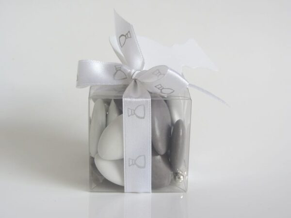 Boite à dragées cube -Transparent - 5cm - Lot de 10