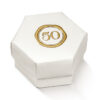 Contenant à dragées hexagone"50" - Blanc et Or