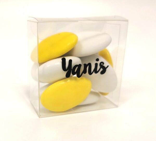 Boite a dragees carré transparent