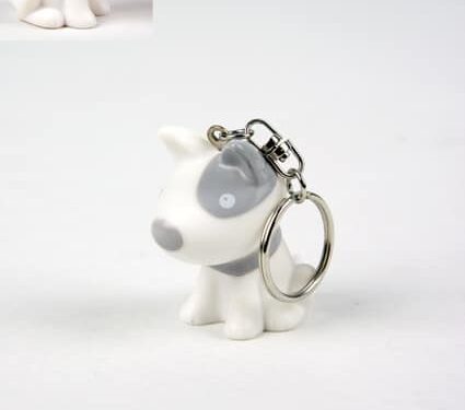 Boite a dragees chien gris turquoise