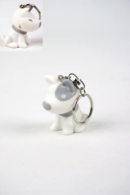 Boite a dragees chien gris turquoise