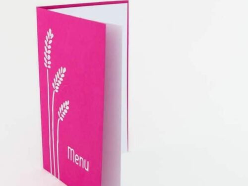Menu fuchsia pour communion