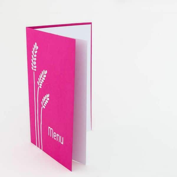 Menu fuchsia pour communion