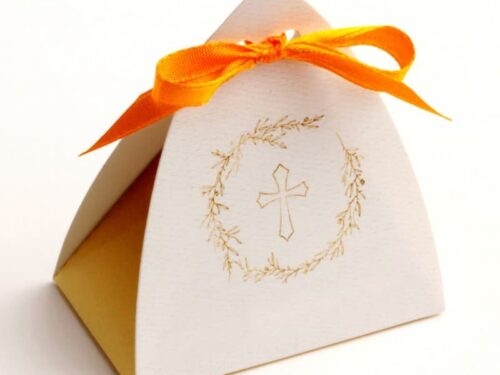 Boite a dragées communion ballotin-vitrail