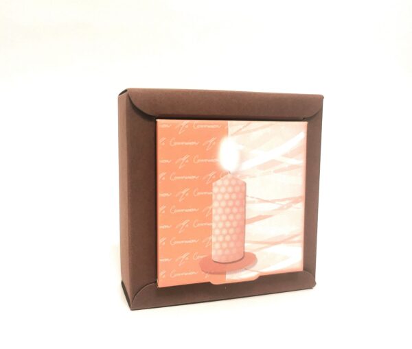 contenant à dragees communion cierge marron