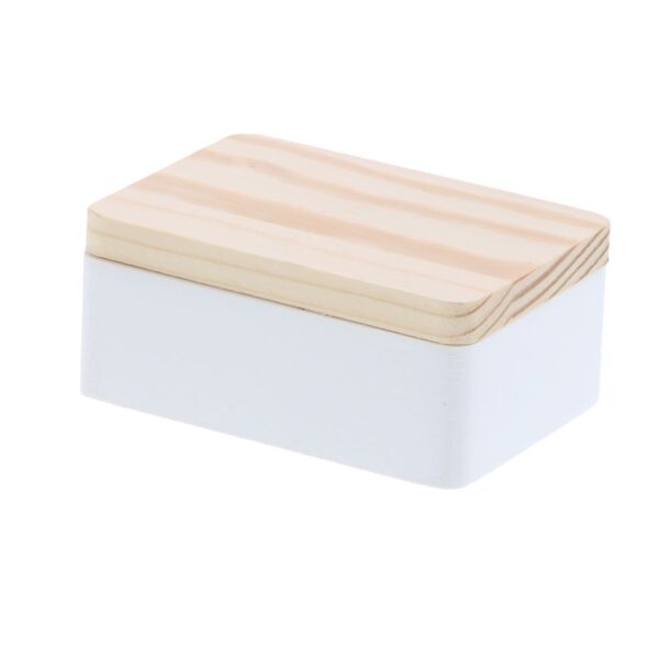 Boite a dragées en bois blanc et naturel