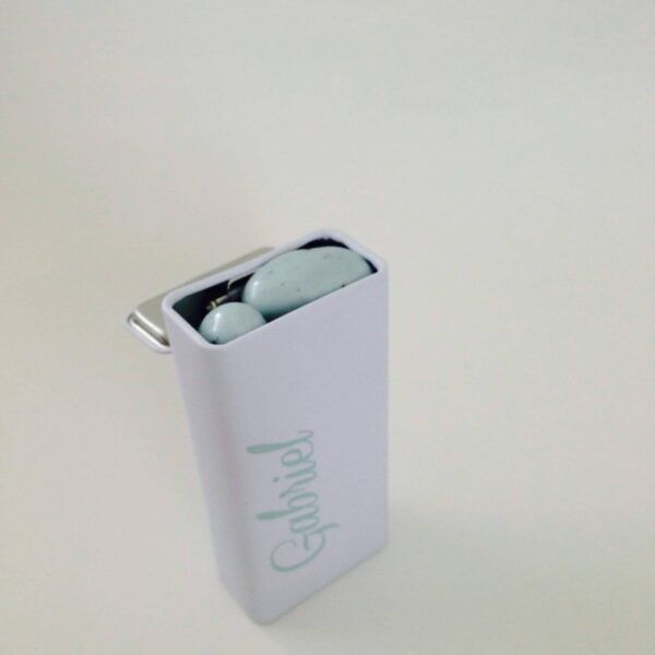 Boite à dragées haute en métal - Blanc