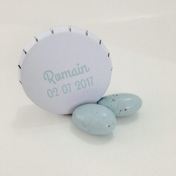 Boite à dragées ronde clic-clac - Rose