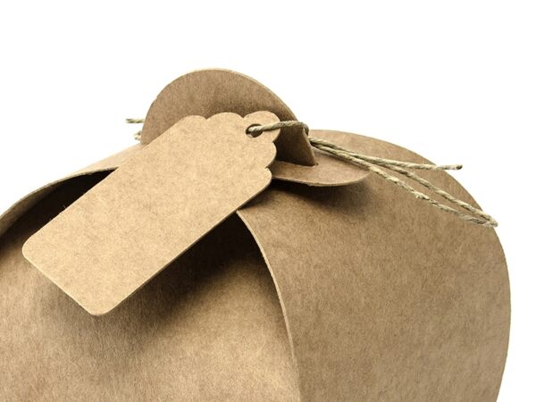 Boite à dragées kraft AVEC étiquette - lot de 10