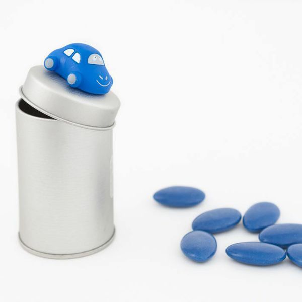 Boite à dragées cylindre en métal