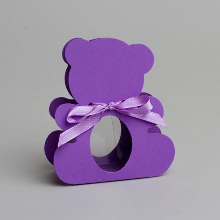 Boite a dragees ourson violet