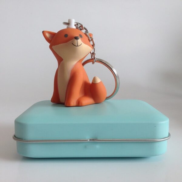 Dragées renard : porte-clés avec boite rectangle