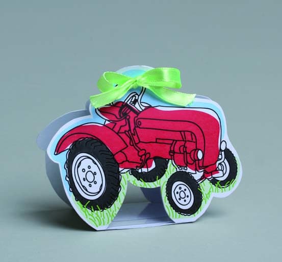 Contenant à dragées Tracteur thème ferme