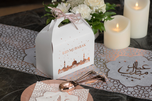Boite à gateaux eid moubarak rose gold