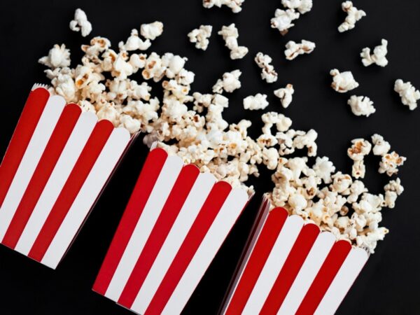 Boite a pop-corn rayure rouge et blanc