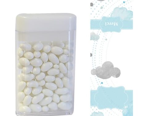 stickers tic tac dragees nuages bleu et gris