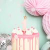 Deco anniversaire 1 anBougie gateau anniversaire 1 an rose et or avec couronne
