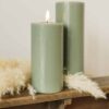 Bougie LED - Vert Eucalyptus - 20 x 7 cm