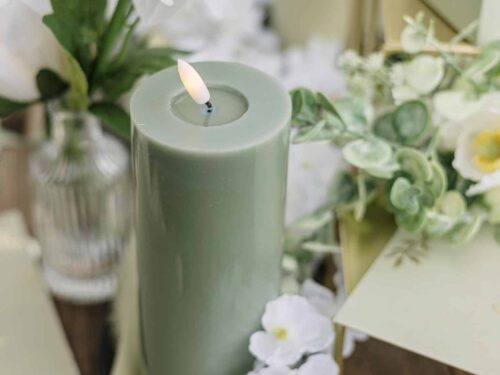 Bougie led vert eucalyptus Bougie led vert eucalyptus 15 cm