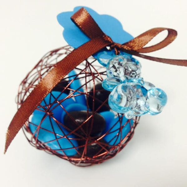 Boule métallique dragees chocolat