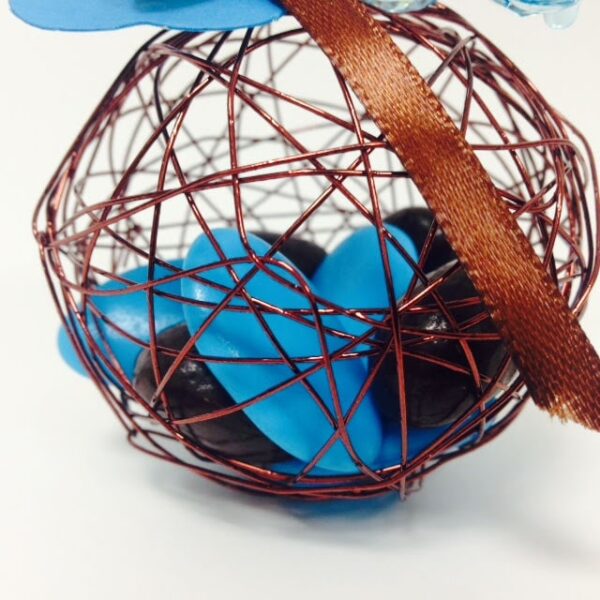 Boule métallique dragees chocolat