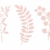 Décoration branches de feuilles rose poudré - lot de 9