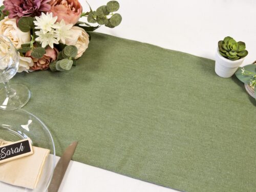Chemin de table vert eucalyptus