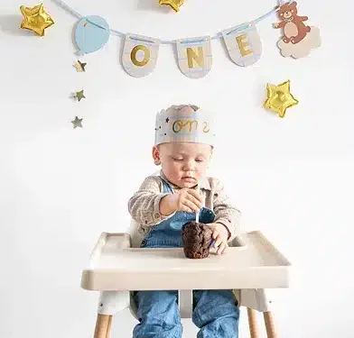 COLLECTION OURSON GUIRLANDE 1 guirlande et couronne 1er anniversaire ourson