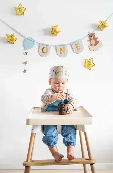 guirlande et couronne 1er anniversaire ourson