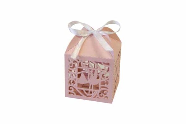 Contenant à dragée Cigogne Rose