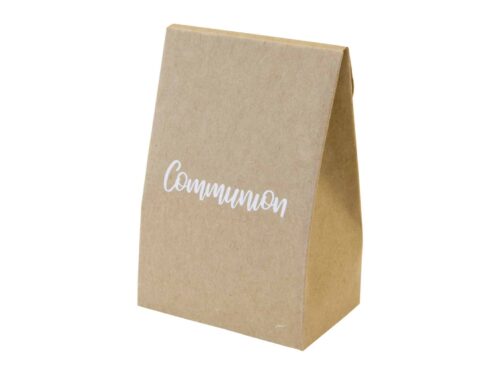 Boite à dragées Communion - Pochette Kraft - Lot de 6