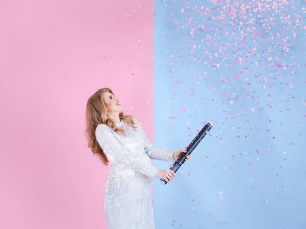 gender reveal fille canon a confettis rose