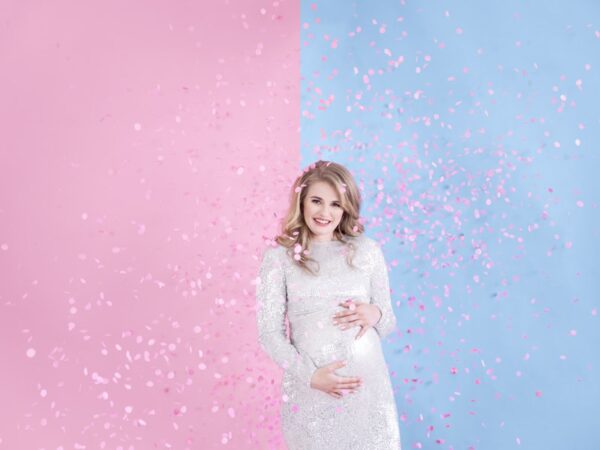 gender reveal fille canon a confettis rose