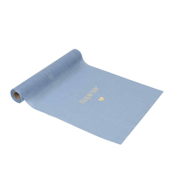 Chemin de table Bapteme bleu galaxie bleu orage