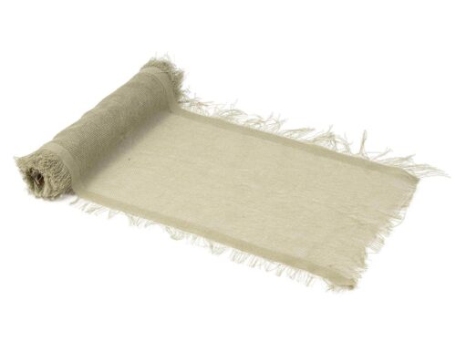 Chemin de table Effiloché Vert de gris Chemin de table Effiloché Vert de gris