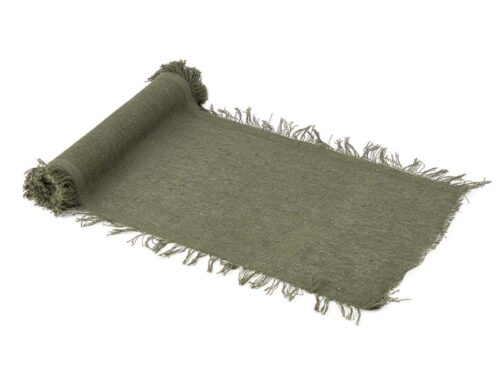 Chemin de table Effiloché Vert eucalyptus Chemin de table Effiloché Vert eucalyptus