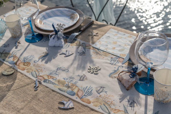 Chemin de table coquillage Decoration theme mer (1)