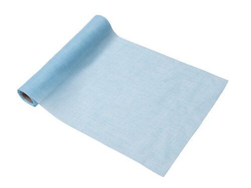 Chemin de table mousseline bleu ciel deco
